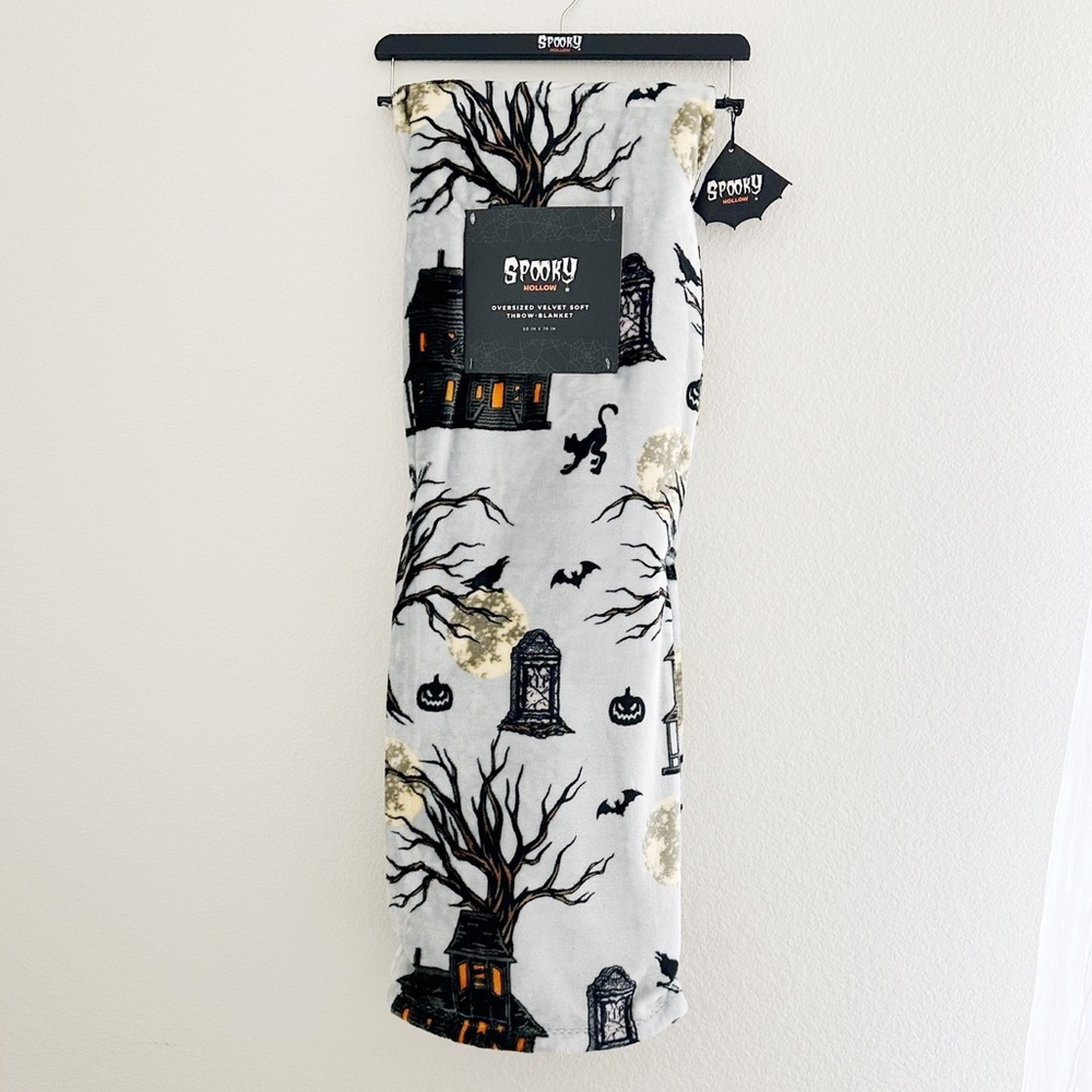 NEW Spooky Hollow Blanket with Haunted House Design